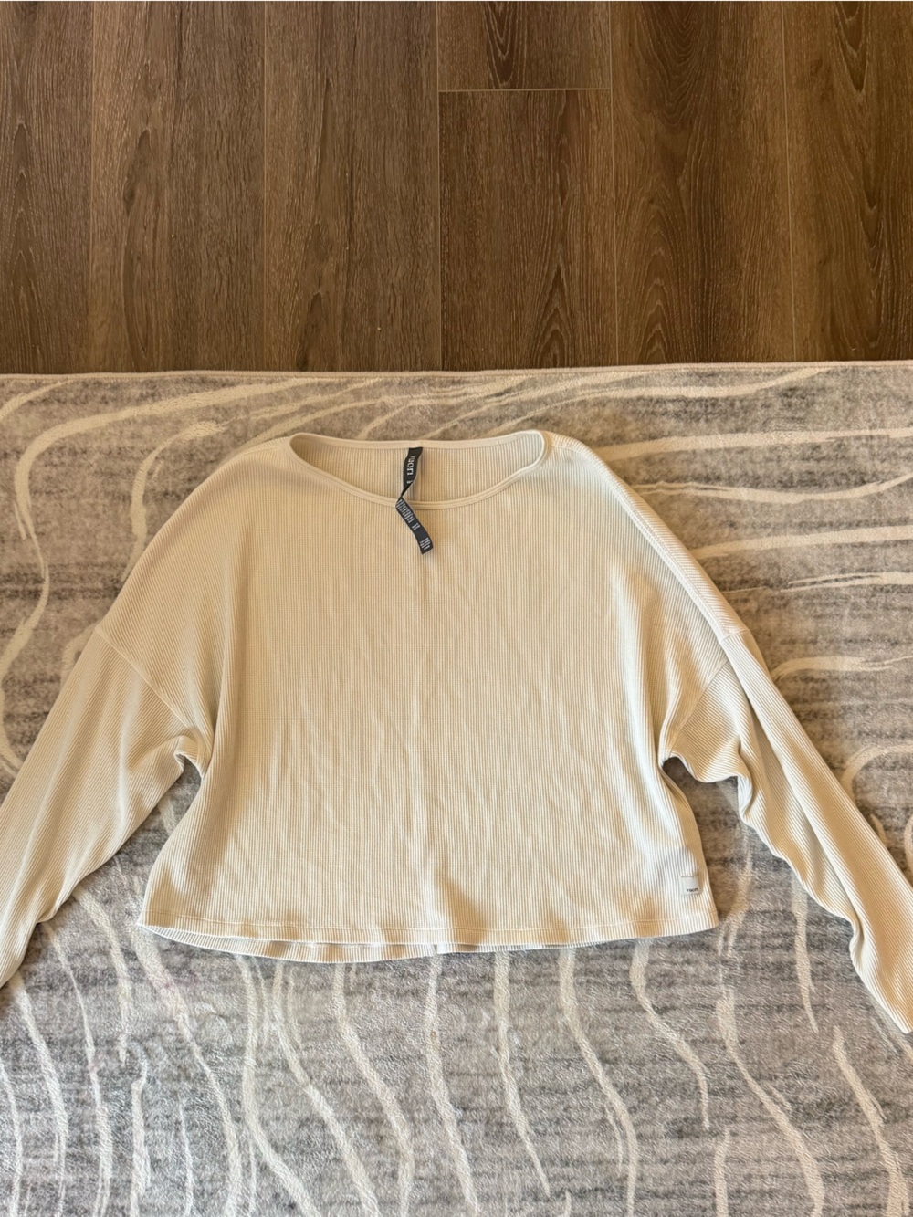 Vuori cream waffle knit oversized sweater